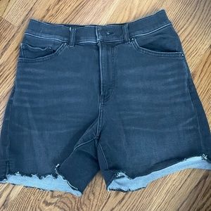 High waisted black Express jean shorts, Size 4